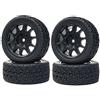KEEDA Pneumatici in gomma da 68 mm e ruote in plastica RC pneumatici per 1/10 RC Sulla strada auto 1/16 RC Rally Auto HSP 94123 HPI Kyosho Tamiya (nero)