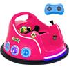 RELAX4LIFE Autoscontro Elettrico 12V per Bambini 3 ANNI+, con Telecomando 2,4G, Rotazione a 360 Gradi, Luci, Musica e Connessione Wireless, 73 x 73 x 43 cm (Rosa)