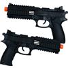 ADAMEL PARTY Set di due pistole finte nere 28 cm I Costume Accessorio Plastica Fantasia I Polizia Militare Ladro Agente Segreto Eroe d'azione Film I Halloween Cosplay Carnevale I Festa a Tema Gioco di Ruolo