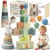 Anook Giochi Neonato 6-9-12 Mesi, 6 in 1 Giochi Montessori 6 Mesi