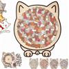 Xpwghap Morandi-colored Cat-shaped Wooden Jigsaw Puzzle,135-piece Colored Cat Shaped Wooden Jigsaw Puzzle,Detailed Cats-Themed Pieces,Creative Gift for Cats Lovers and Puzzle Enthusiasts-C