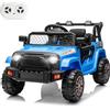 LALAHO Auto elettrica per bambini, 12 V, con telecomando 2,4 G, con musica, fari, auto elettrica per bambini dai 3 anni in su (blu)