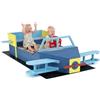 COSTWAY COSYWAY Sabbiera per Bambini in Legno, Gioco da Spiaggia a Forma di Aliante con Panca, Elica, Timone e Alette, Sabbiera da Esterno con Fodera Inferiore per Spiaggia e Cortile, 18 Mesi+, 180x100x50 cm