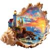 Jigfoxy Puzzle in legno per adulti, puzzle in legno al tramonto al mare, puzzle unico in legno, regalo di Natale per famiglia e amici, L-34 x 32 cm, 210 pezzi