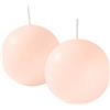 Cereria Di Giorgio - 4 Candele Sfera - Diametro 8 cm - Colore Cipria - Durata 17 ore - Non profumate