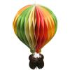 Dekohelden24 Palloncino decorativo XL, mongolfiera di carta, sospeso a forma di mongolfiera, decorazione da giardino da appendere, ciondolo di carta come mongolfiera con cestino colorato, 1 pezzo, dimensioni: L x