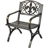Relaxdays Sedia da Giardino, con braccioli, Extra Larga, in Metallo, Vintage, HLP: 85,5 x 60 x 56