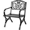 Relaxdays Sedia da Giardino, con braccioli, Extra Larga, in Metallo, Vintage, HLP: 85,5 x 60 x 56