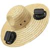 Oxxggkao Cappello di paglia con ventilatore solare, per escursionismo, pesca, avventure all'aria aperta, sotto la luce del sole, cappello di raffreddamento per uomini e donne