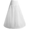 Comebachome Gonna in manipolazione per Donne sotto Vestito, 95 cm/37,4 Pollici di Crinolina Bianca in sottolinea, Gonna da sottovedina per Nozze da Sposa da Sposa Abito da Sposa
