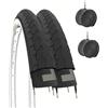 ECOVELO 2 COPERTONI 26 X 1 3/8 BIANCONERI + 2 CAMERE D'ARIA BICI BICICLETTA OLANDA (37-590) BIANCO NERO
