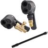 Jayruit Adattatore per ugello per tubo di prolunga per pompa ad aria per gonfiaggio pneumatici auto, kit di tubi flessibili in ABS per valvola bici e pompa a sfera, nero