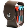 Generic Porta palline da golf in pelle, porta palline da golf e tee | per golf accessorio sportivo può contenere 2 palline e 3 tee da golf, 1 divot, colore casuale