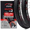 Fincci Milford Coppia Copertoni 28 Gravel Tubeless 700x45c - 2 Copertoni Bici 28 Aramidici Antiforatura Nylon 1mm 120 TPI - per Elettrica, Gravel, Ibrida 47-622