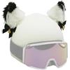 Generic Copri casco con orecchie di gatto, fascia elastica con accento a campana, accessorio decorativo lavabile, mantiene i tuoi caschi al sicuro e al caldo, decorazione protettiva per sci, snowboard