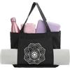 Crabop Borsa per tappetino da yoga in cotone con grande spazio per asciugamani, telefono, chiavi, palestra, viaggi, blu lago