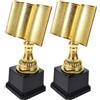 LIGHTAOTAO Set di 2 Trofei in Plastica Oro a Forma di Volume per Gara di Lettura Scolastica, Premio Motivazionale e Giovani Lettori, Design Elegante e Raffinato