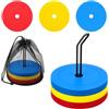 Jerhyun 24 Pezzi Dischi di Marcatura da 15cm, Coni Piatti Colorati Antiscivolo con Supporto per Calcio, Adatti a Sport Come Calcio, Pallacanestro Pallamano
