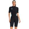 Lemorecn Muta corta da uomo in neoprene ultra elasticizzato, a maniche corte, con cerniera frontale, 2 mm, colore blu, taglia XL