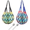 Generic 2 Pezzi Borsa Rete Palloni con 2 Aghi Pompa,Borsa Porta Rete Calcio Portatile,Borsa a Rete Sportiva Pallone, Sacchi Rete Palloni, Rete Portatile Nylon,per Basket,Pallavolo