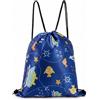 CutitiUU Sacca in polietilene con coulisse, per palestra, nuoto, spiaggia, shopping, yoga, impermeabile, 32 x 38 cm, Pesce azzurro, 38*32cm, Designer