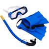 POPETPOP Set Completo per Snorkeling Maschera Subacquea in Pvc Blu e Tubo Regolabile, Cinturino Testa Confortevole per Vacanze in Famiglia e Attività All'aperto