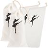 OFFIGAM Borsa per Scarpette da Punta da Balletto in Tela Chiusura a Coulisse, 4 Pezzi, Ampia Capacità, per Accessori Danza Classica