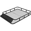 COSTWAY Portapacchi Auto Universale, Cesto Portapacchi Auto in Ferro, Bagagliera Auto Tetto 122,5 x 102 x 15 cm, Supporto 80kg, Nero (stile 2)