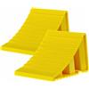 QWORK® 2 Pezzi Cunei frenanti 200x120x110 mm, Generico Cuneo fermaruota, Adatti al rimorchio delle roulotte, Giallo