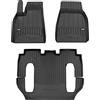 IMJ-Global Tappetini Auto Gomma ProLine 3D su Misura Compatibili con Tesla Model X 2015-2021 6 posti, pre-facelift, Set Completo di Tappeti Auto TPE per Migliorare Look e Sportività