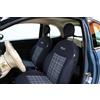 Italfodere Coprisedili Auto Compatibili con Fiat 500 - Fodere Complete Scozzese/Nero (Posteriore Intero (2 Poggiatesta Solo Anteriori))