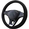 Duories Coprivolante universale per auto, 37-38 cm, antiscivolo, traspirante, in tessuto a rete, per l'estate, protezione per il volante, per furgoni, camion, colore nero