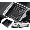 GAFAT Tesla Model Y 2020-2024/ Model 3 2021-2023 Vano Portaoggetti Bracciolo, Tesla Model Y Secondario Organizer Braccioli Console Centrale, Accessori Tesla Model Y [Non per Model 3 2024+] (Bianco)