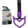 LearnLyrics Cinghie per maniglia auto a forma di cuore diavolo, ciondoli a forma di cuore per auto, facile installazione, anello di avvertimento per paraurti posteriore, ciondolo decorativo per interni ed esterni