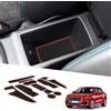 BIXUAN Q2 2024 compatibile con Audi Q2 2017-2023 2024 Tappetini Antiscivolo per Console Centrale Bracciolo Tappetini in Gomma Supporto per Bevande Impugnatura Antiscivolo Cucitura Porta