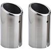 Qiilu 2 Punta Marmitta in Acciaio Inossidabile 143 mm + 102 mm, Terminale Scarico Auto con Design Sportivo, Adatto a Tubo da 67 Facile Installazione
