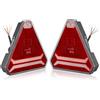 SPARKMOTO 2 x Luci Posteriori Triangolari a Led Per Rimorchio Trattore Agricole,Fanali Posteriore Trattore Led Triangolo Omologati,Fanale Rimorchio LED Triangolo Con Luce Targa