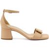 Frau - Sandalo in Pelle con Tacco, Nero, 35