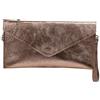 SH Leder Borsa a tracolla in vera pelle, piccola borsa da sera, in pelle scamosciata o metallizzata, 31,5 x 16,5 cm, Palma G299, oro rosa., s
