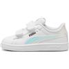 Puma Unisex Kids Smash 3.0 Holo 2.0 V Inf Sneaker, Puma White-Mauve Mist-Puma Silver, 25 EU