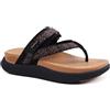 KuaiLu Flip Flops Ortotiche Da Donna Atletico Spessore Cuscino Yoga Mat Comode Sandali Piedi Con Plantar Fasciitis Supporto Per l'arco Estive All'aperto Regolabile Slip On Slides, Nero Cachi EU37