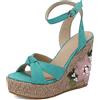 Gicoiz Espadrille Zeppas Donna Classico Plateau Embroiderosso Sandal
