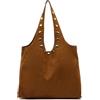 MISAKO Nemi borsa hobo grande effetto camoscio con grandi dettagli metallici Donna - Nemi Cammello 33x15x39cm