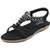 ZDQ Sandali Donna Estive Eleganti Bassi Comodi Basse Casual Bohémien Scarpe Nero 37