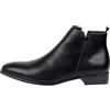 Generic Stivaletti da Caviglia in Pelle da Uomo con Punta a Punta e Cerniera Laterale, Stile Chelsea Classico, Stivaletti Eleganti da Uomo, Scarpe Formali Lucide con Tacco Basso Antiscivolo, Calzature