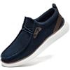 LANGFEUU Mocassini da uomo slip-on mocassini pantofole da uomo casual da casa scarpe da guida traspiranti leggere scarpe da ginnastica, Blu scuro, 42 2/3 EU