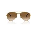 Ray-Ban Occhiali da sole da donna Rb3625 New Aviator, Oro/Marrone chiaro sfumato, 58 mm