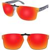 ThunderClap Occhiali da sole polarizzati a clip per Oakley Holbrook RX OX8156 56 mm per uomo donna protezione UV, Aurora Rosso, Holbrook RX OX8156 56mm
