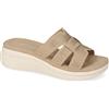 Valleverde Sandali Donna 54250 in Pelle Beige Scarpe Casual Comode, Leggere e Flessibili, Ideali per Primavera Estate. EU 40