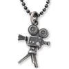 EMMANUELA handcrafted for you Ciondolo Uomo Macchina da Presa in Argento Sterling Ossidato con Finitura Vellutata - Regalo Perfetto per Studenti di Cinema e Sognatori di Hollywood - Handmade by Emmanuela
